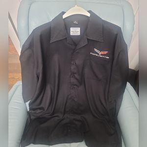 CORVETTE CLUB SHIRT w/LOGO SLEEVELESS SOLID BLACK COLOR